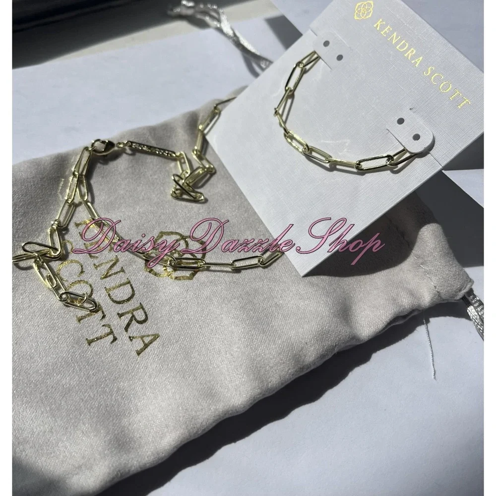 ✨Defective Kendra Scott Courtney Paperclip Necklace Fashion‎ Jewelry Gold New ✨